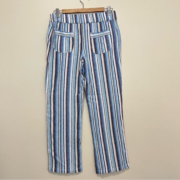 Per Se Linen Blend Striped Straight Leg Pant - Picture 4 of 11